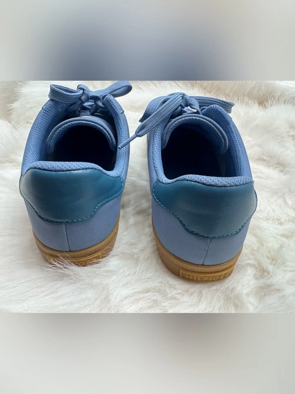 Tommy Hilfiger Sky Blue Lace-Up Sneakers with Gum Sole